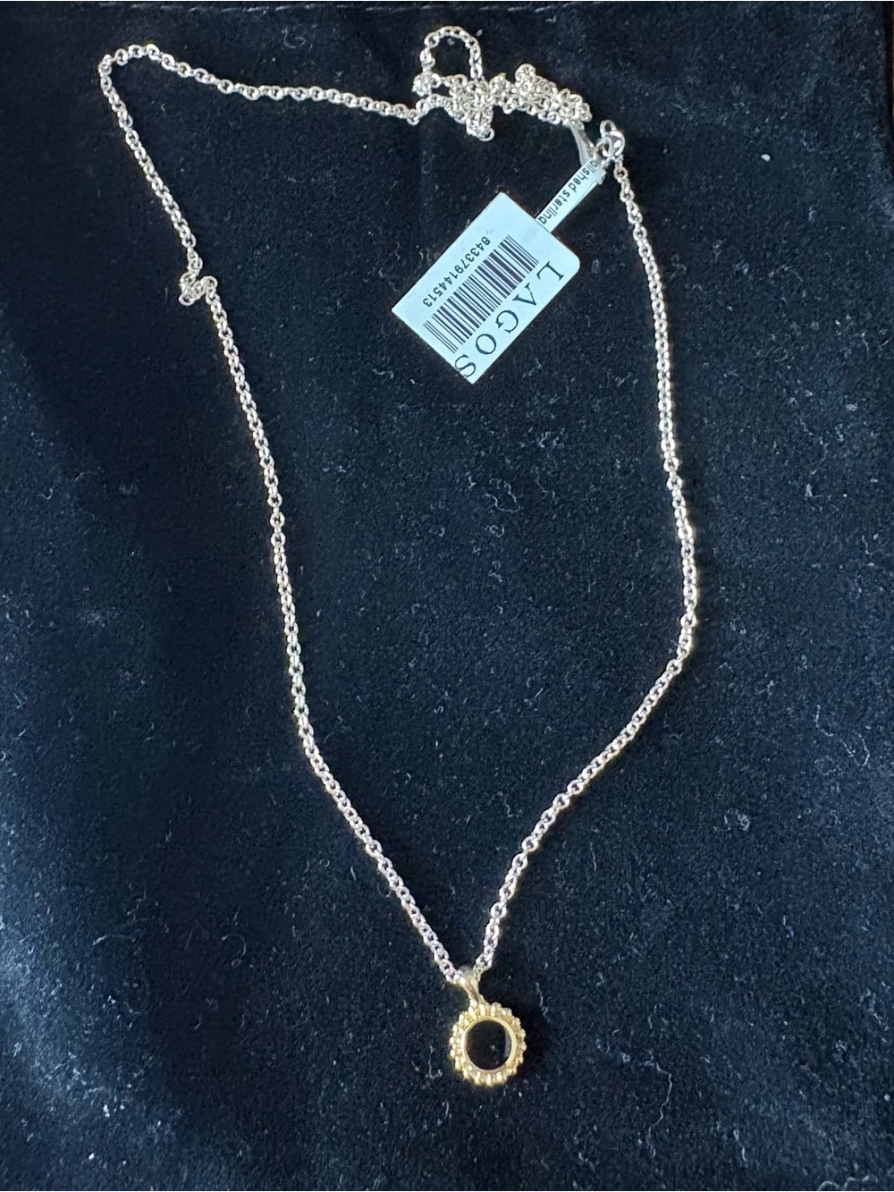 Lagos Covet necklace with Black onyx and gold caviar pendant